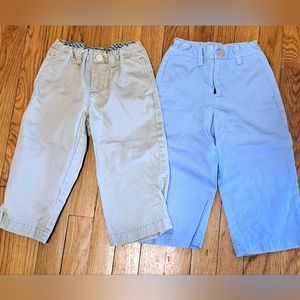 2 Pairs! Vineyard Vines by Shep & Ian Boys Pants Lt Blue Khaki Adjustable SZ 2T